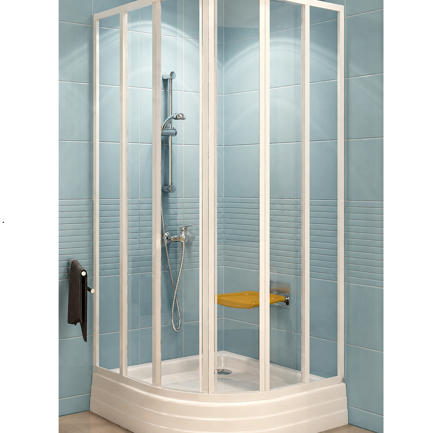 SKKP6 80×80 fehér transparent zuhanykabin